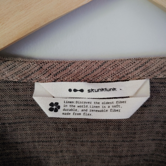 Skunkfunk Basilia Linen Bomber Jacket Size Medium Tan - Picture 15 of 16